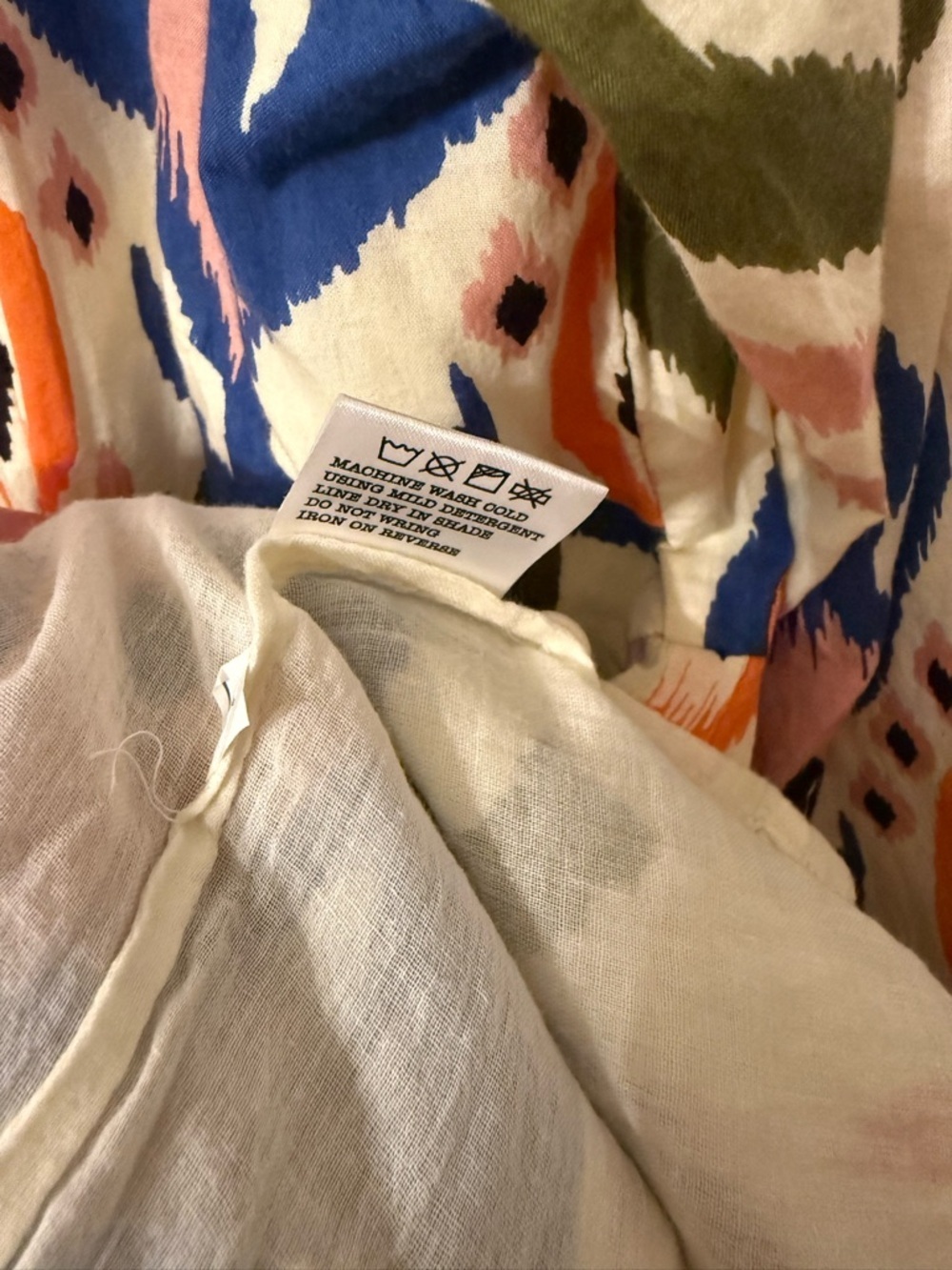 Olivia James The Label Waverly Ikat Print Long Sleeve Small Mini Dress - Picture 4 of 5